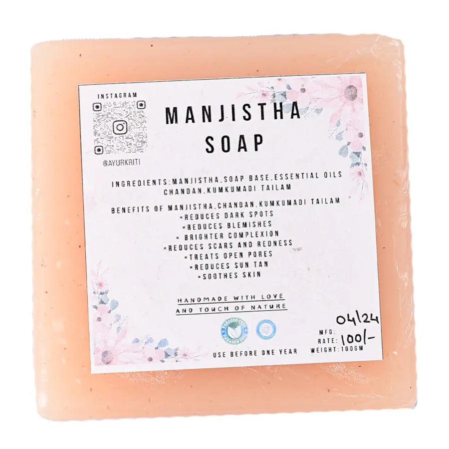 Ayurkriti - Handmade Manjista Chandan Soap 100 g - my-ayurvedic
