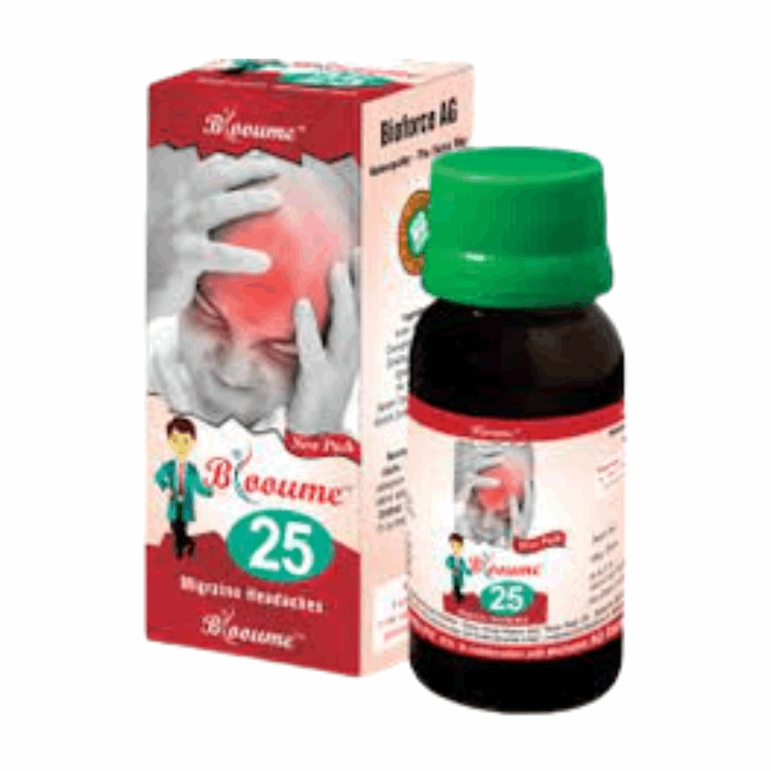 Image: Bioforce 25 Migrainosan Drops 30 ml - Homeopathic remedy for migraines.