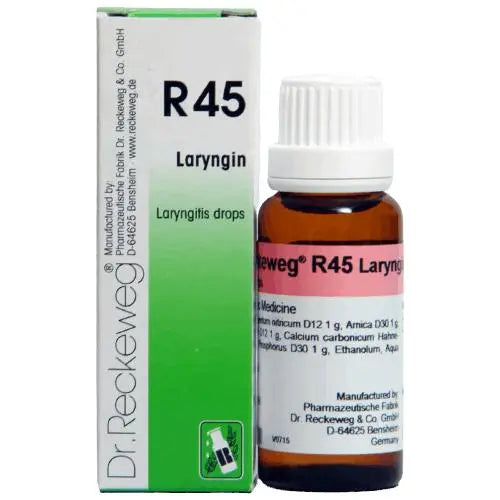 Dr. Reckeweg Germany R45 Laryngin Breathing Drops 22 ml – homeopathic drops for easier breathing and throat congestion relief