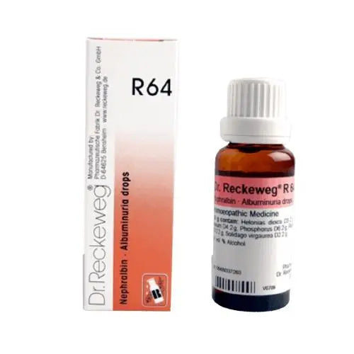 Dr. Reckeweg Germany R64 Nephralbin Albuminuria Drops 22 ml – homeopathic drops for kidney support and albuminuria relief