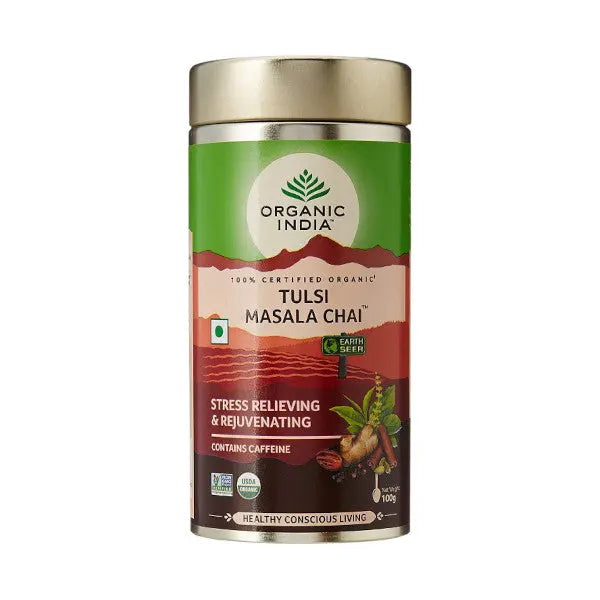 Organic India Tulsi Masala Chai 100 g herbal tea for warming spices and daily wellness