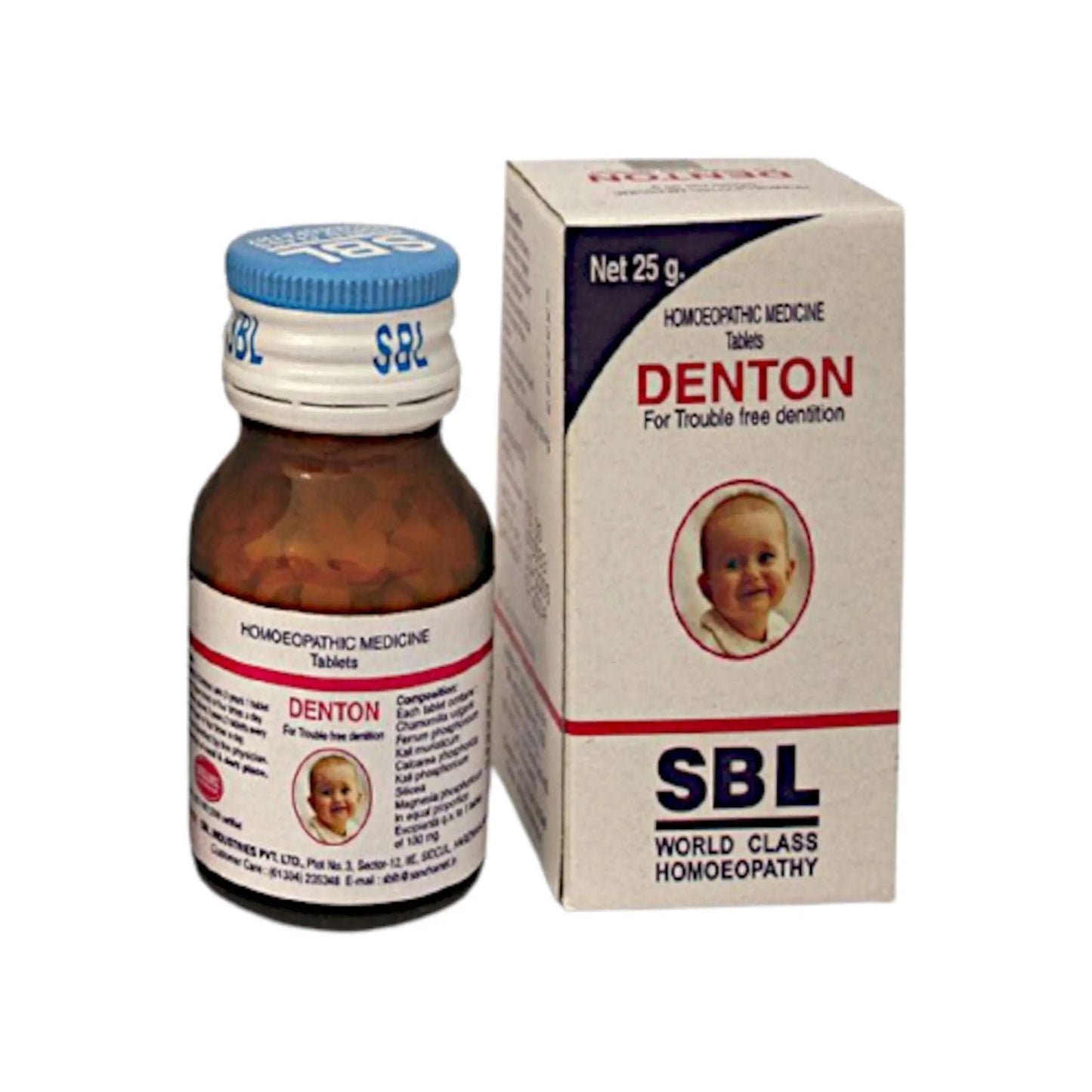 SBL Denton Tablets 25 g – homeopathic tablets for teething pain and gum irritation in children