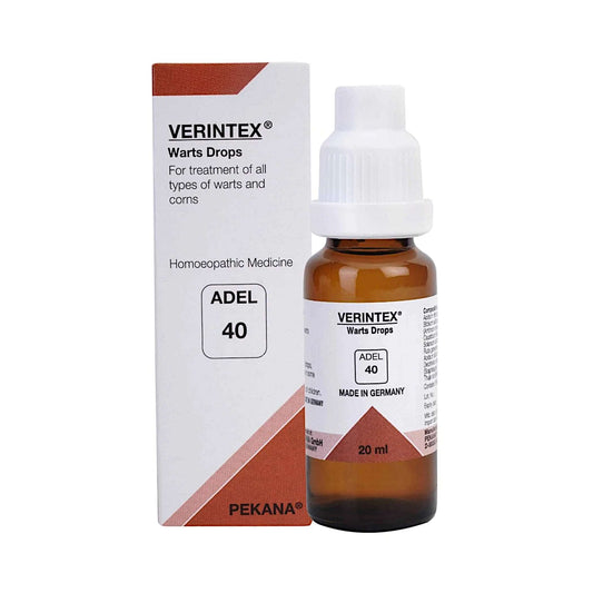 Image: ADEL40 Verintex Drops 20 ml: Homeopathic Remedy for Various Types of Warts."