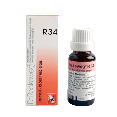 Image for DR. RECKEWEG R34 - Calcossin Recalcifying Drops 22 ml: Homeopathic remedy for bone and skeletal problems.