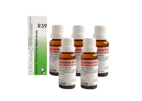 Image for DR. RECKEWEG R39 - Sinistronex Abdomen Drops 22 ml: For left-sided ovarian issues, inflammation, and more.