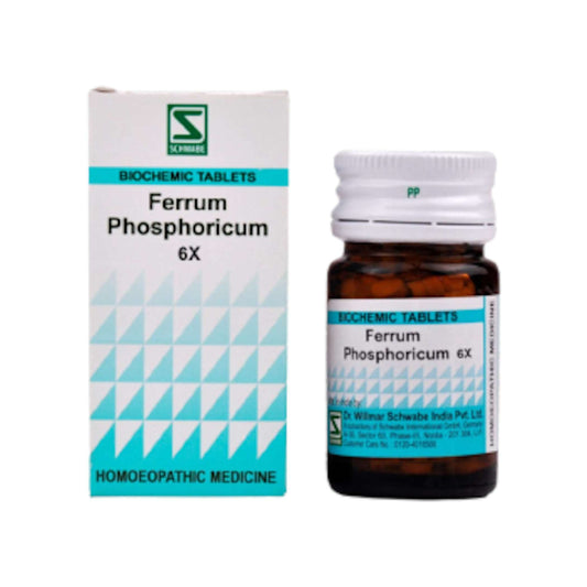 Image: Dr. Schwabe Homeopathy Ferrum Phosphoricum 6x Tablets 20 g - Homeopathic aid for inflammation and immunity.