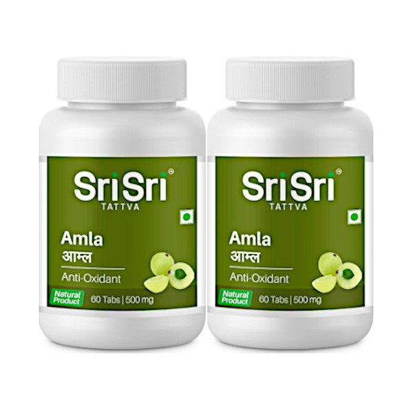 Sri Sri Ayurveda Amla 2 x 60 Tablets: Rejuvenating antioxidant with vitamin C for vibrant health, youthful vitality..