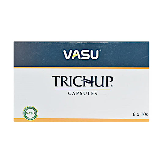 Image: Vasu Healthcare Trichup 60 Capsules: Nourishing hair supplement with powerful herbal blend for healty hair.
