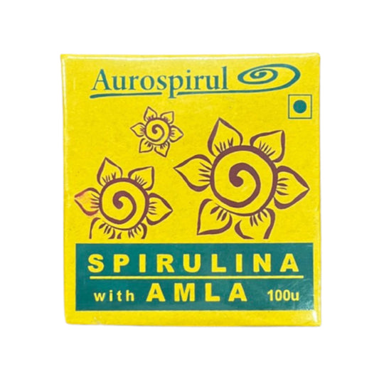 Aurospirul Spirulina With Amla Capsules - A natural dietary supplement for overall health."