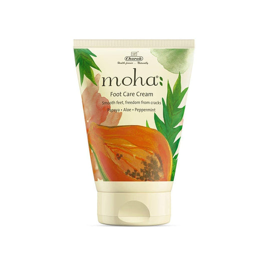 Image of Moha Foot Care Cream: 100 ml with natural ingredients for moisturizing, soothing, and revitalizing tired feet.