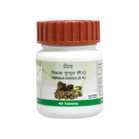 Image for Divya Patanjali Triphala Guggulu 40 Tablets: Ayurvedic formula for detoxification, metabolic support, weight management, and joint health.