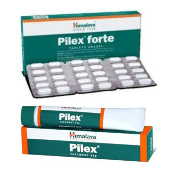 Image: Himalaya Herbals Pilex Forte Combipack: 60 Tablets and 30 g Ointment to relieve hemorrhoids.