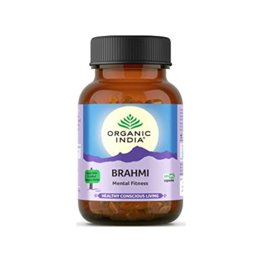 Image: Organic India Brahmi 60 Capsules - Supports Memory, Learning, and Cognitive Function.