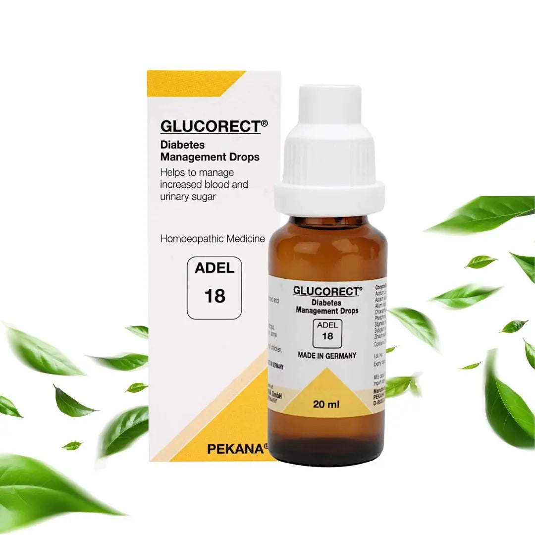 ADEL Germany Homeopathy: ADEL18 Glucorect Drops 20ml is a homeopathic remedy for diabetes and related complications.