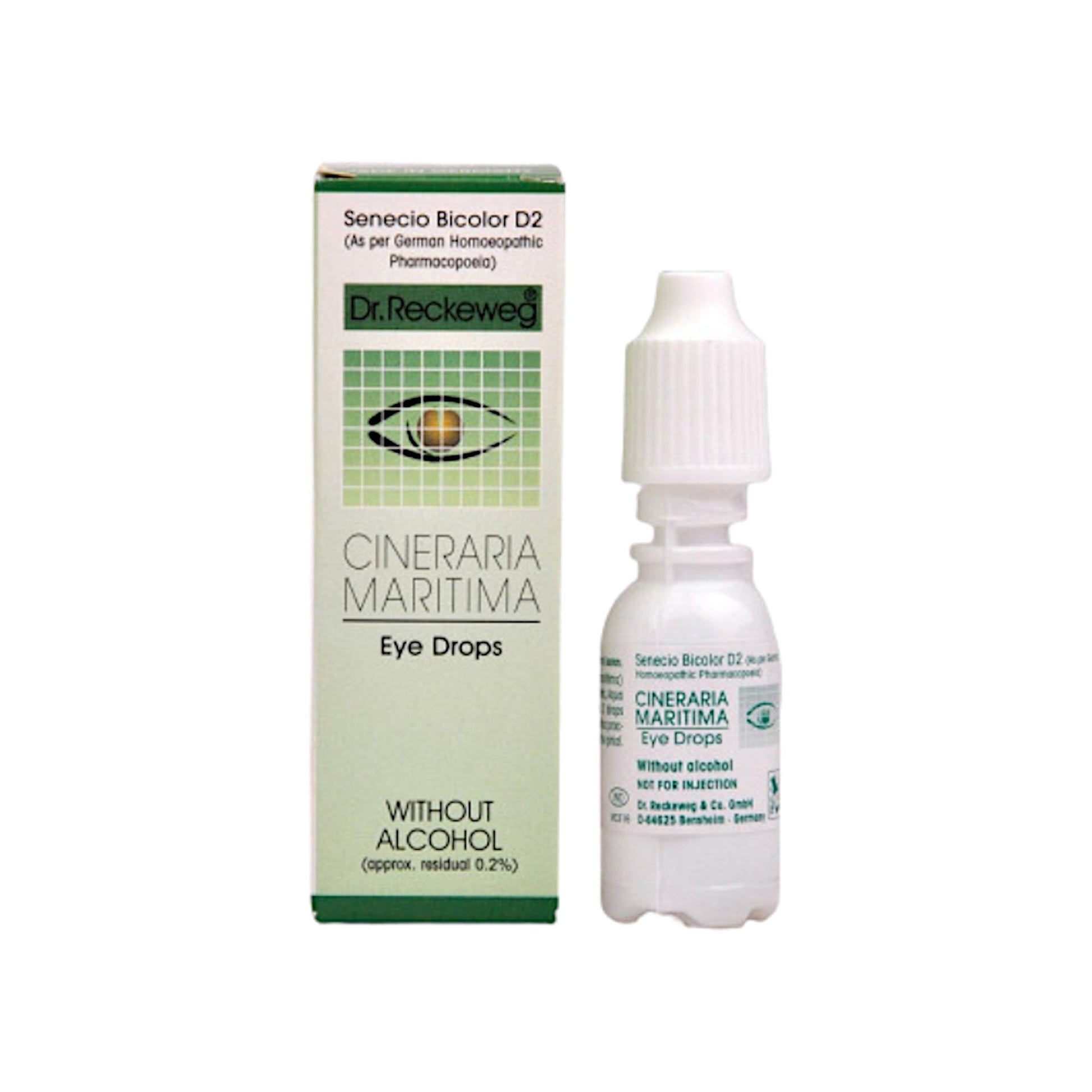 Dr. Reckeweg Germany Cineraria Maritima Cataract Eye Drops 10 ml – homeopathic eye drops for cataract support and soothing eye irritation.