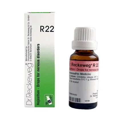 Dr. Reckeweg Germany R22 Najasthen Drops 22 ml – homeopathic drops for nervous disorders and chest discomfort relief