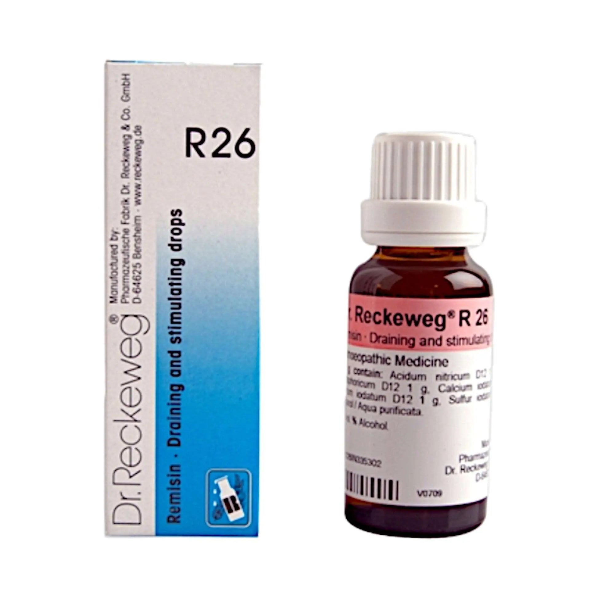 Dr. Reckeweg Germany R26 Remisin Draining & Stimulating Drops 22 ml – homeopathic drops for detoxification and metabolic support