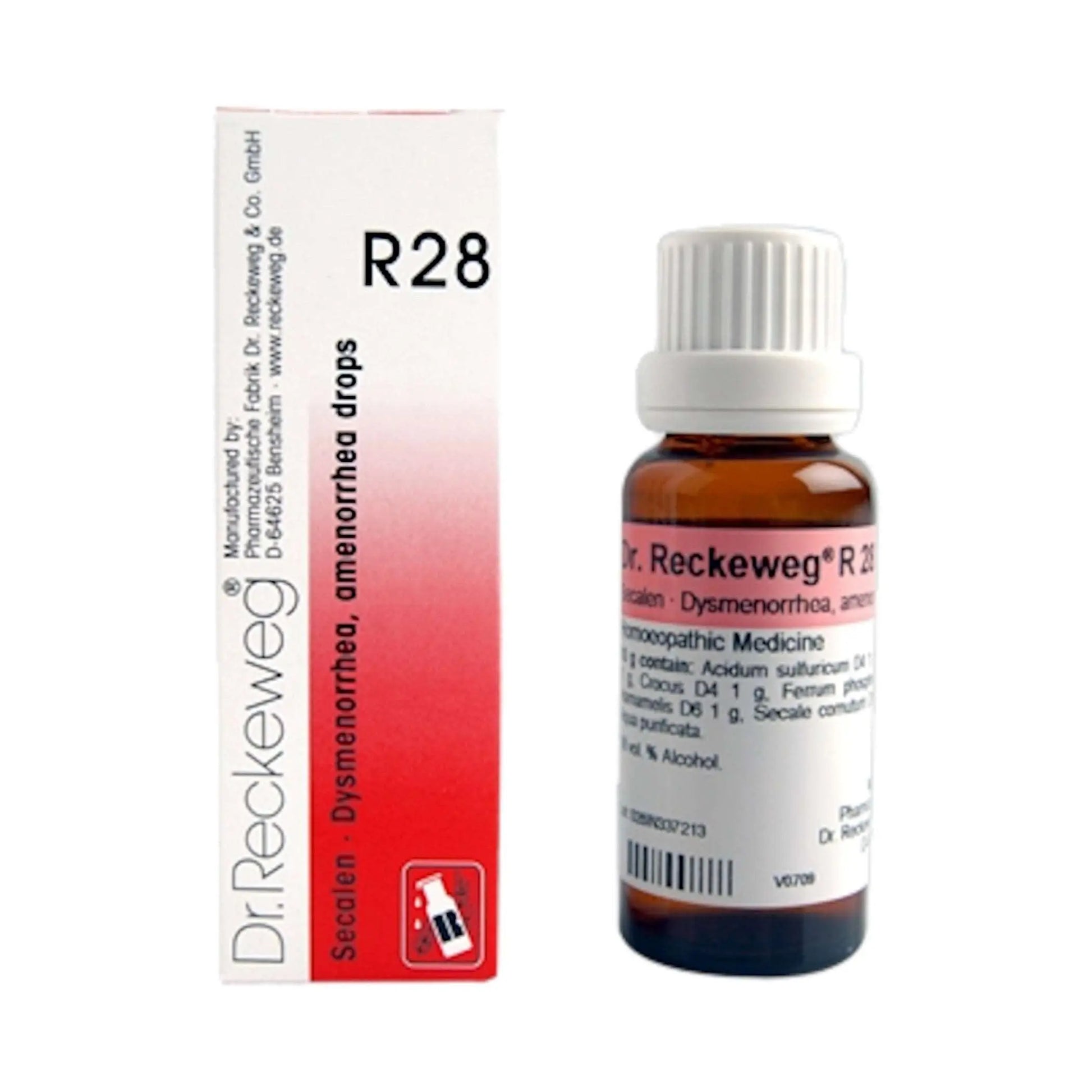 Dr. Reckeweg Germany R28 Secalen Dysmenorrhea Amenorrhea Drops 22 ml – homeopathic drops for menstrual pain and cycle irregularities