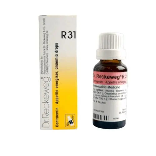 Dr. Reckeweg Germany R31 Contraemin Energizing Drops 22 ml – homeopathic drops for energy and vitality support