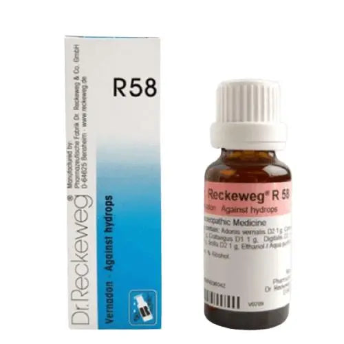 Dr. Reckeweg Germany R58 Vernadon Hydrops Drops 22 ml – homeopathic drops for fluid retention and swelling relief