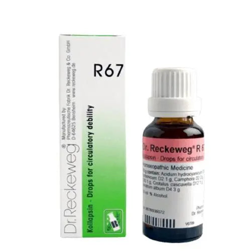 Dr. Reckeweg Germany R67 Kollapsin Drops 22 ml – homeopathic drops for circulatory weakness and fatigue