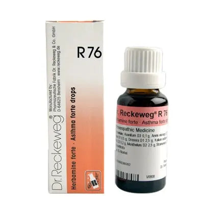 Dr. Reckeweg Germany R76 Herbamine Forte Asthma Drops 22 ml – homeopathic drops for asthma relief and easier breathing