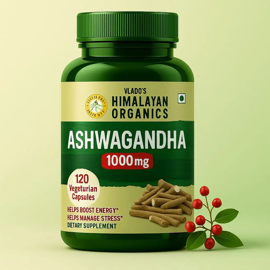 Himalayan Organics Ashwagandha 1000 mg 120 Veg Capsules Himalayan Organics