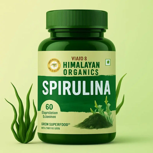 Himalayan Organics Spirulina 120 Capsules – natural superfood for energy, detox, and immunity support