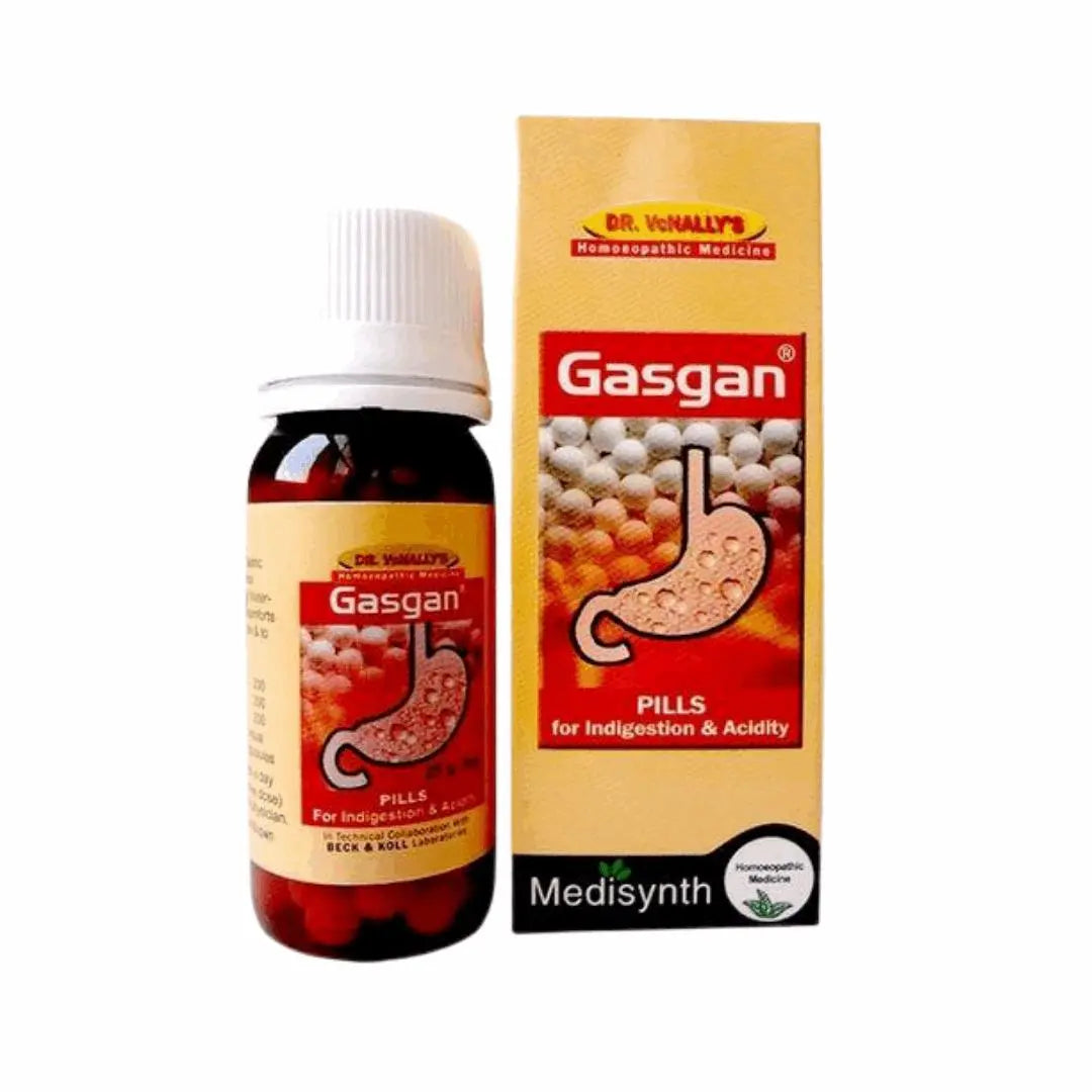 Medisynth Gasgan Forte Combipack Drops 30 ml & Pills 25 g – homeopathic kit for relieving gas, bloating, and indigestion