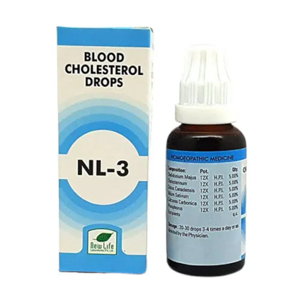 New Life Labs NL3 Blood Cholesterol Drops 30 ml – homeopathic drops for healthy cholesterol balance