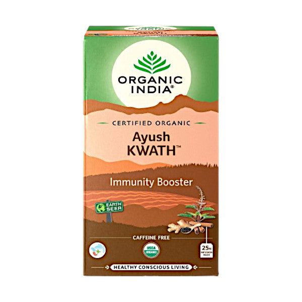 Organic India Ayush Kwath Infusion 25 Teabags for immunity and respiratory wellness support