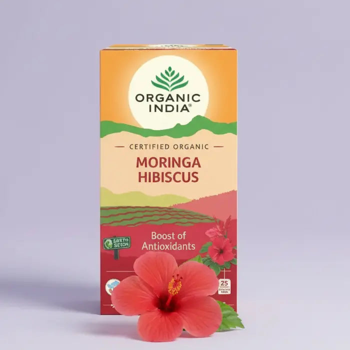 Organic India - Moringa Hibiscus Green Tea 25 Teabags Organic India