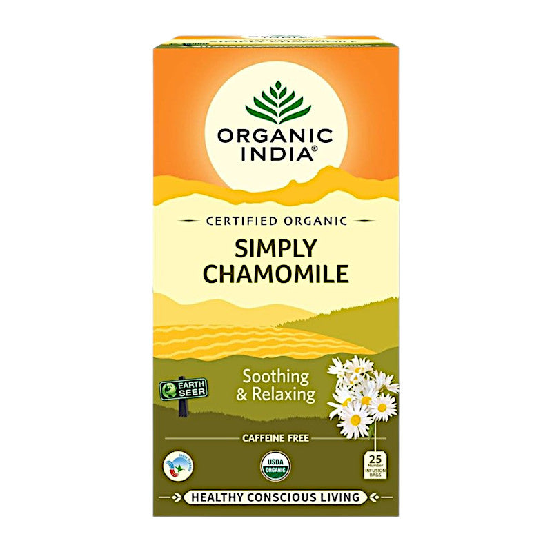 Organic India Simply Chamomile Green Tea 25 Teabags for relaxation and gentle digestive support