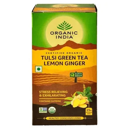 Organic India - Tulsi Lemon Ginger Green Tea 25 Teabags - my-ayurvedic