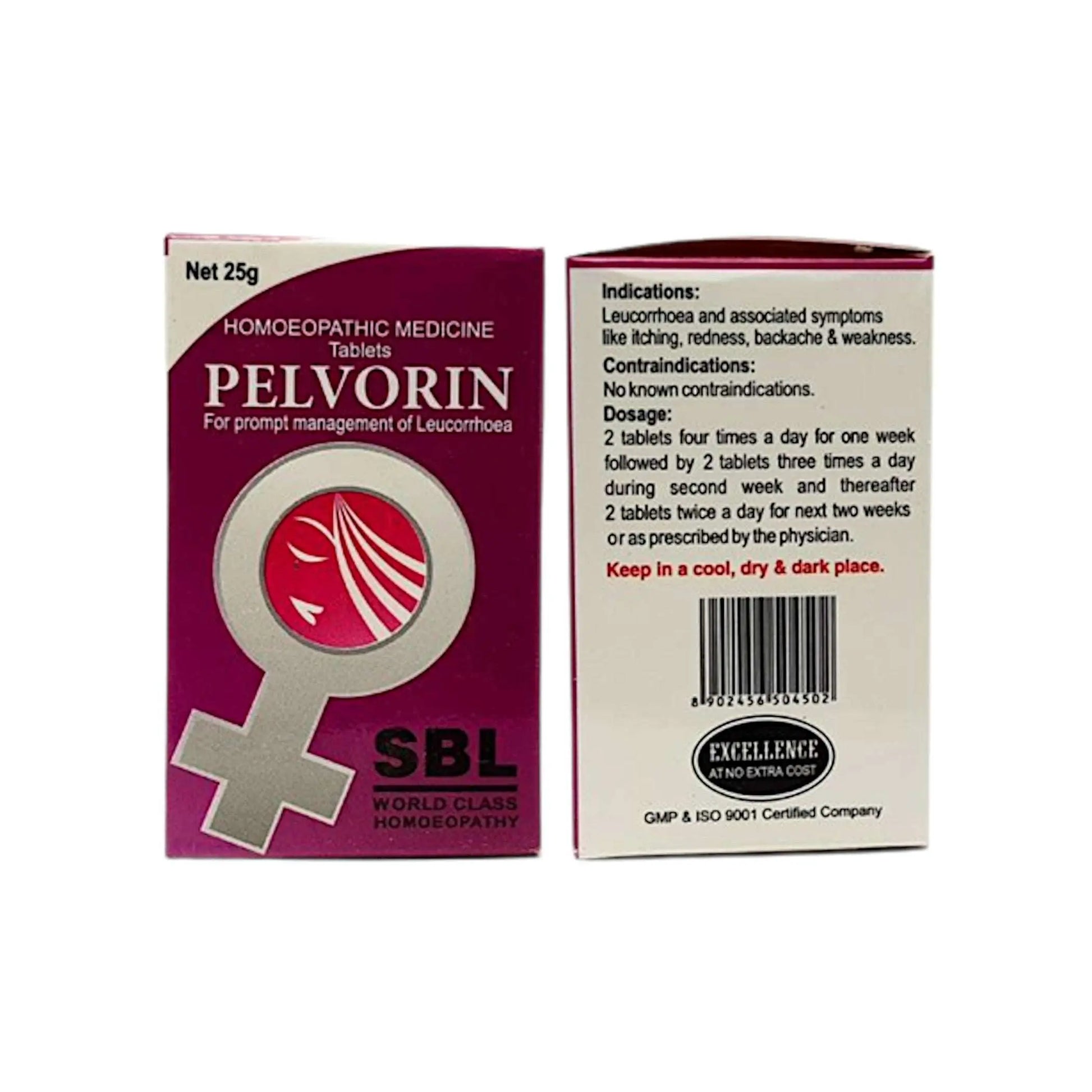 SBL Pelvorin Tablets 25 g – homeopathic tablets for leucorrhoea and vaginal discharge relief