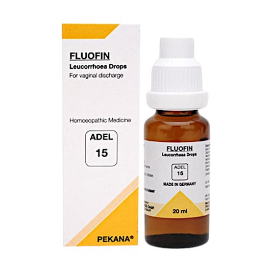 Image: ADEL15 Fluofin Drops 20ml: Natural relief for leucorrhoea, irregular menstruation, and vulvae itching.