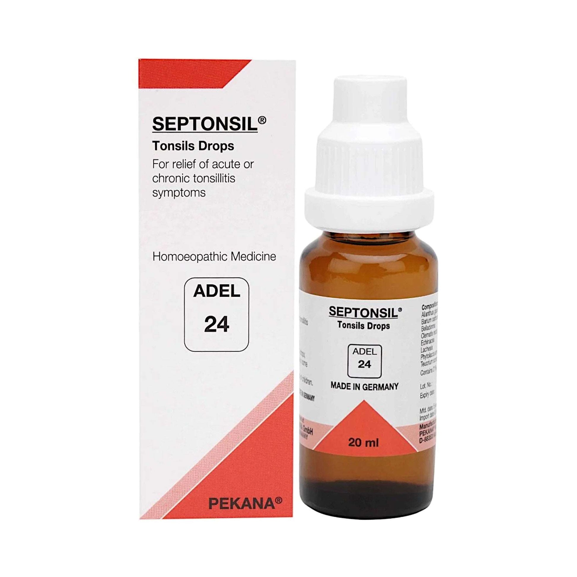 Image: ADEL24 Septonsil Drops 20 ml: Homeopathic Relief for Tonsillitis and Sore Throat.