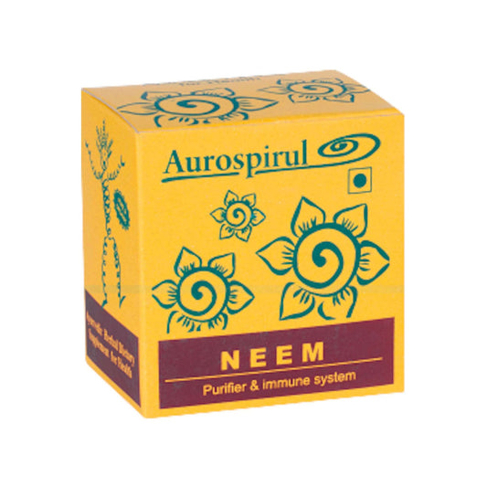Image: Aurospirul Neem 100 Capsules: Ayurvedic blood purifier for immune and skin health.