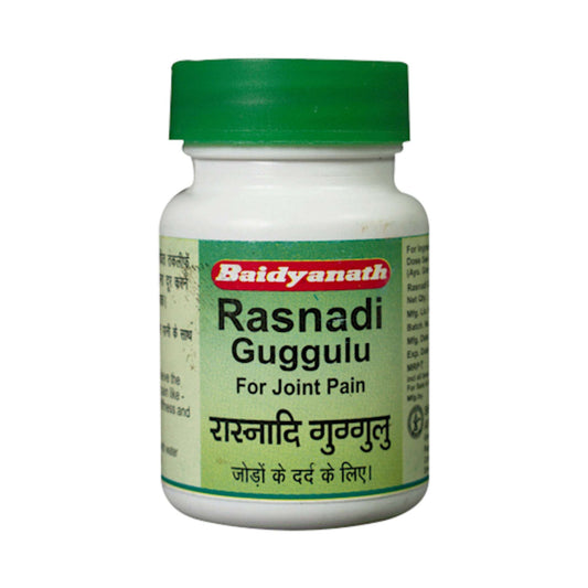 Image: Baidyanath Rasnadi Guggulu Tablets: Herbal relief for headaches, joint pain, and inflammation.