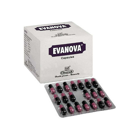 Image of Charak - Evanova 20 Capsules: Natural menopausal symptom relief with 33 herbs, minerals, and non-hormonal ingredients.
