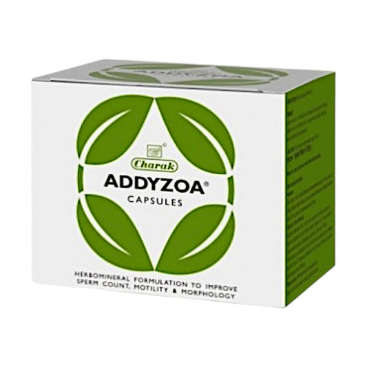 Image: Charak Addyzoa 20 Capsules: Natural support for male fertility with herbs for healthy sperm production.