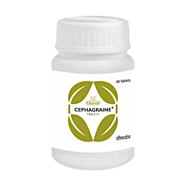 Image: Charak - Cephagraine 40 Tablets: Relieves sinusitis, migraines, and stress-related headaches.