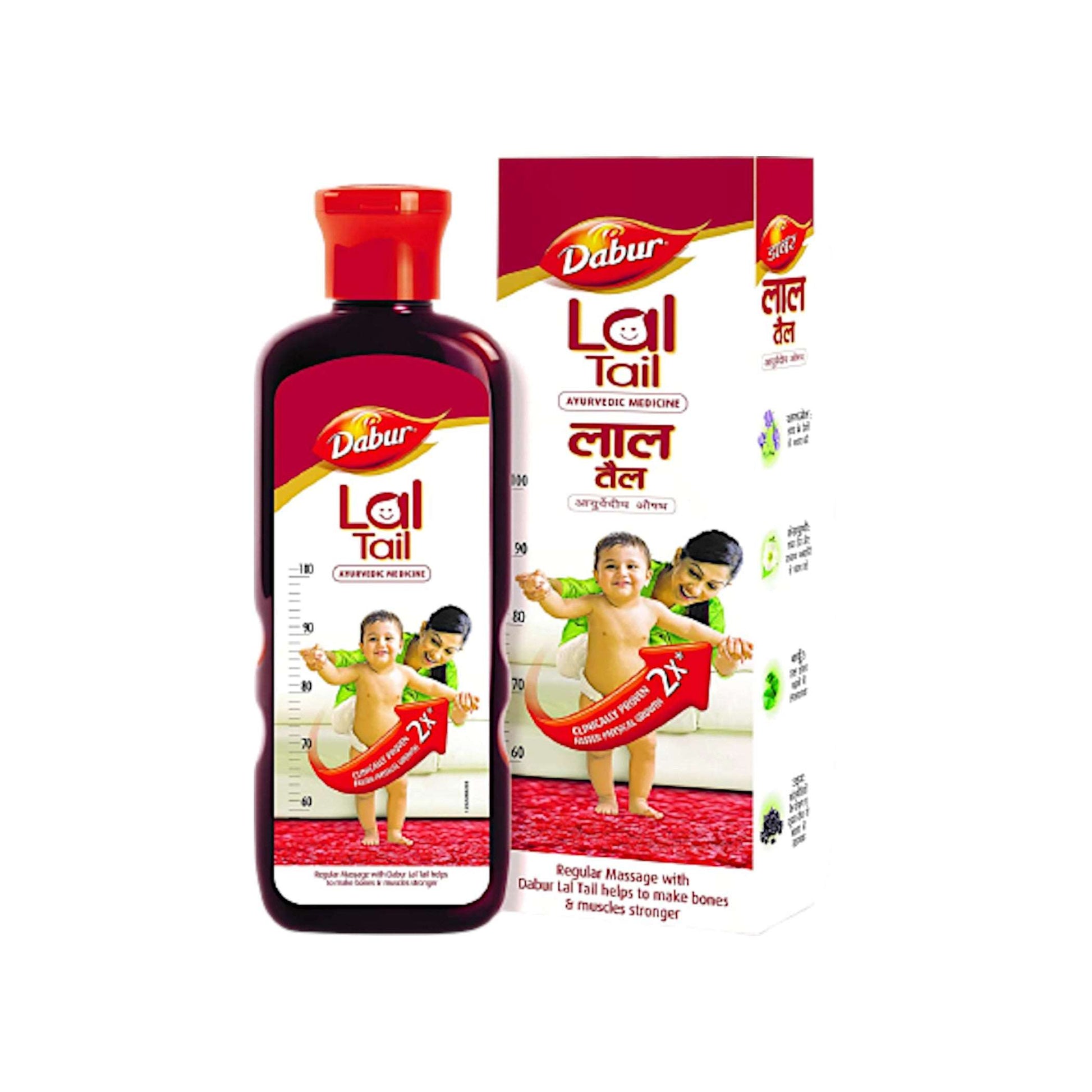 Image of Dabur Lal Tail Baby Massage Oil: Ayurvedic Oil for Babies, Enhancing Growth and Sleep.
