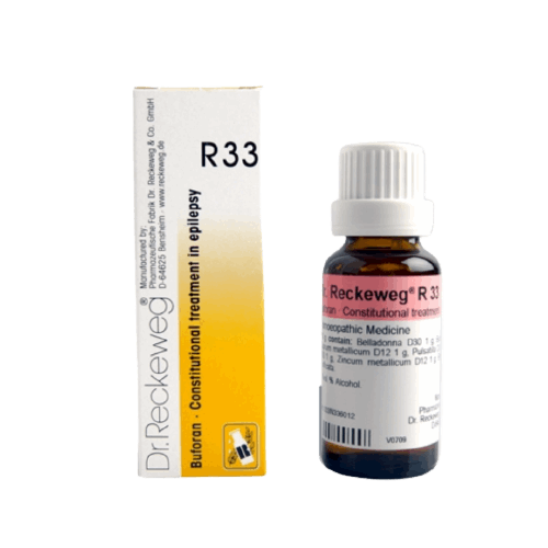 Image for a 22 ml bottle of DR. RECKEWEG R33 - Buforan Epilepsy Treatment Drops.