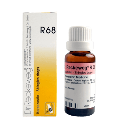 Image: DR. RECKEWEG R68 - Herpezostin Shingles Drops 22 ml - Natural relief for the discomfort and pain of shingles (herpes zoster).