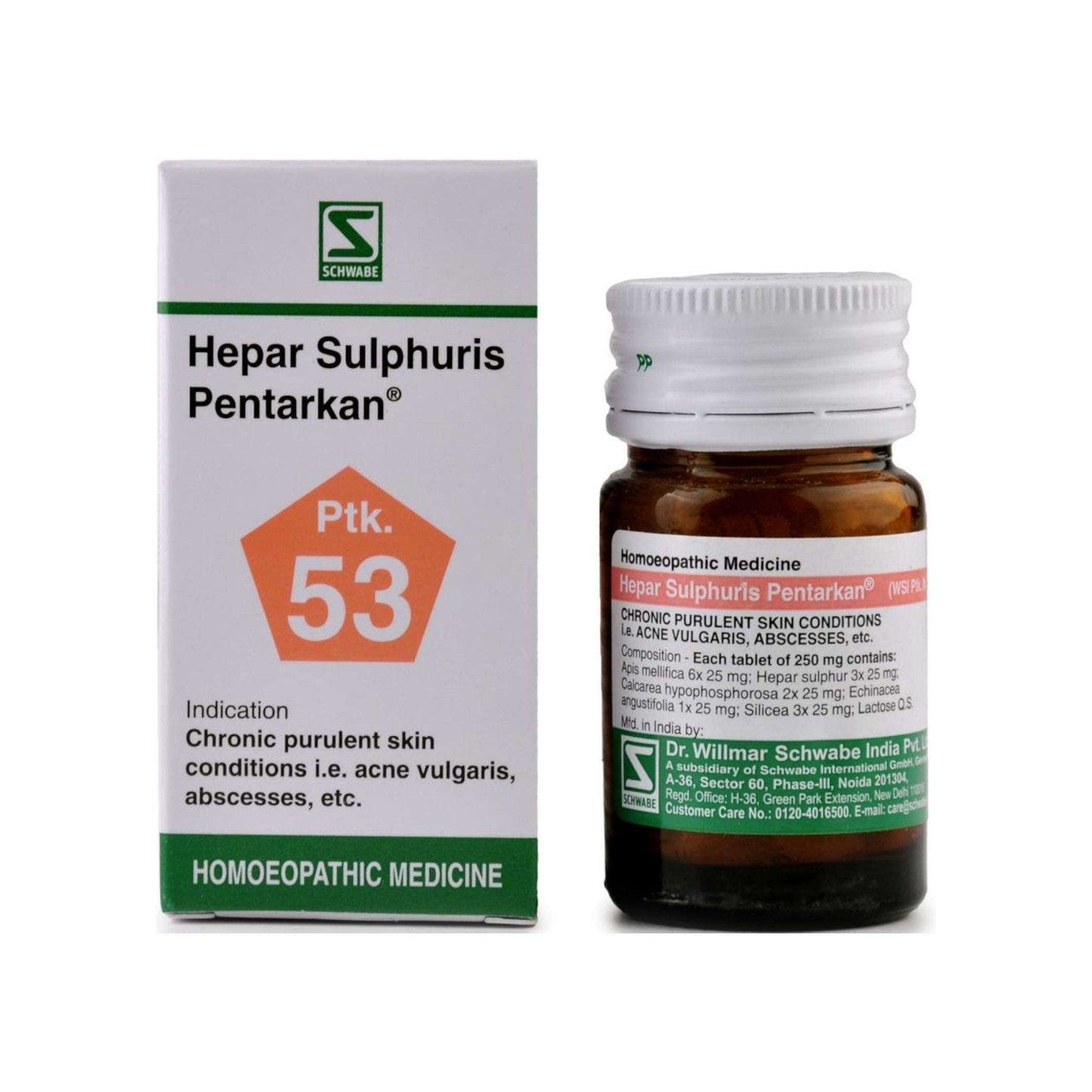 Dr. Schwabe Homeopathy Hepar Sulphuris Pentarkan Tablets 20 g - Versatile homeopathic remedy.
