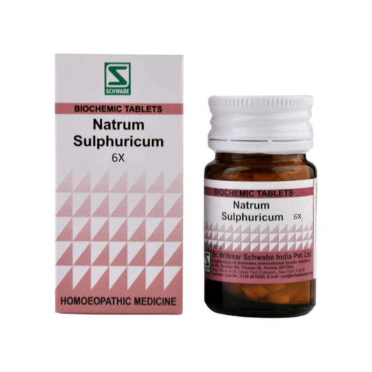 Image: Dr. Schwabe Homeopathy Natrium Sulphuricum 6x Tablets 20 g: A homeopathic liver and fluid balance remedy.