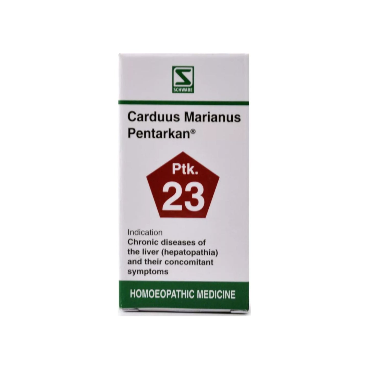 Image: Dr. Schwabe Carduus Marianus Pentarkan Tablets 20 g: Homeopathic liver support for jaundice, cirrhosis, and fatty liver.