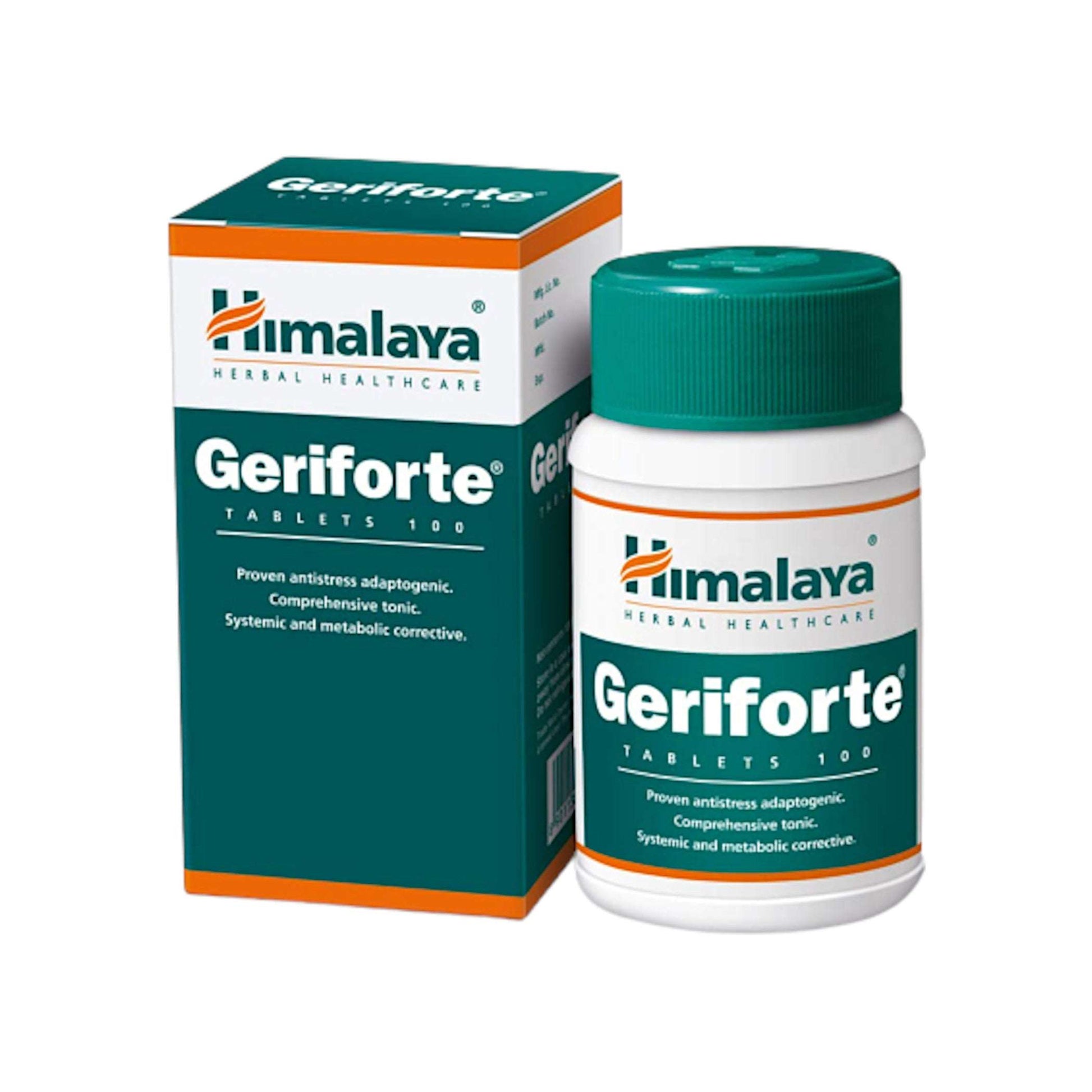 Image: Himalaya Herbals Geriforte 100 Tablets: Natural stress relief and overall wellness support.