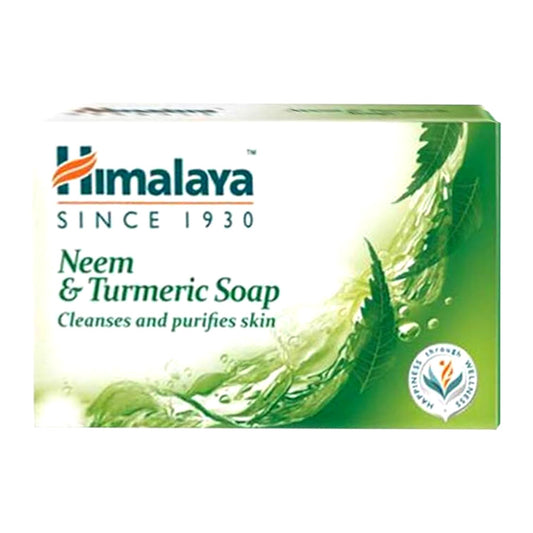 Image: "Himalaya Herbals Neem & Turmeric Soap 125g: A shield of natural protection for skin, fortified with neem and turmeric oils.